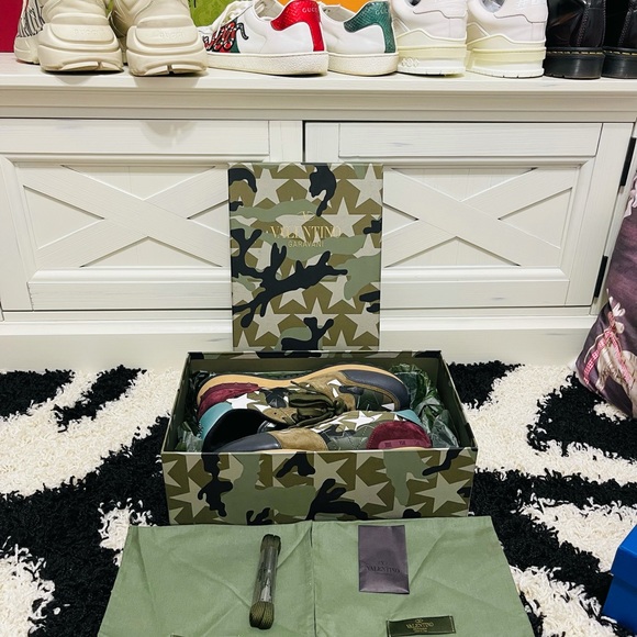 Limited Men Sz 9 (Euro Sz 42) Valentino Garavani Rockrunner Camo-star Multicolor - Picture 15 of 16